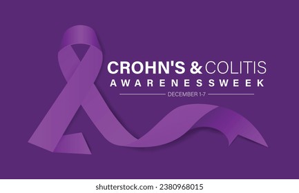 Crohn's and Colitis Awareness Week is observed every year in December 1-7 Vector illustration design. Banner, poster, card, background design.