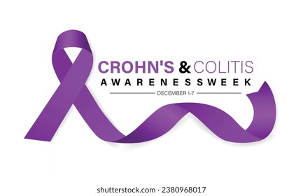 Crohn's and Colitis Awareness Week is observed every year in December 1-7 Vector illustration design. Banner, poster, card, background design.