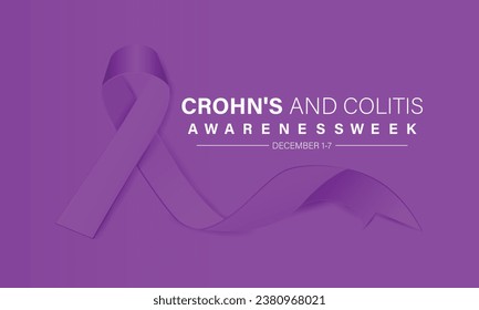 Crohn's and Colitis Awareness Week is observed every year in December 1-7 Vector illustration design. Banner, poster, card, background design.