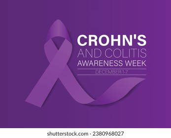 Crohn's and Colitis Awareness Week wird jedes Jahr im Dezember 1-7 Vektorgrafik Design beobachtet. Banner, Poster, Karte, Hintergrunddesign.