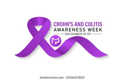 Crohn's and Colitis Awareness Week is observed every year in December. Vector illustration .Banner poster, flyer and background design template.