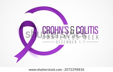 Crohn's and Colitis Awareness Week is observed every year in December, are diseases that inflame the lining of the GI tract and disrupt body's ability to digest food, absorb nutrition. vector art