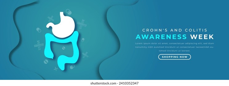 Crohn's and Colitis Awareness Week Paper cut style Vector Design Illustration for Background, Poster, Banner, Advertising, Greeting Card