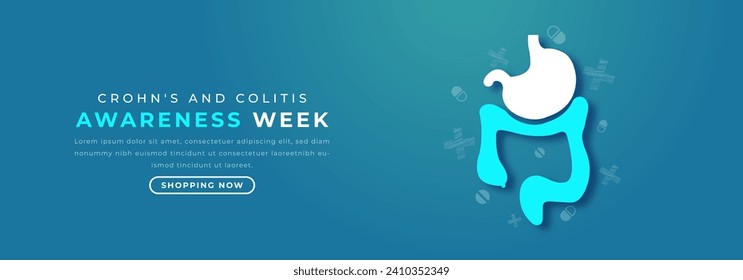 Crohn's and Colitis Awareness Week Paper cut style Vector Design Illustration for Background, Poster, Banner, Advertising, Greeting Card
