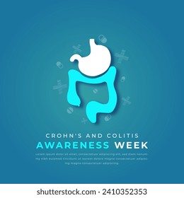 Crohn's and Colitis Awareness Week Paper cut style Vector Design Illustration for Background, Poster, Banner, Advertising, Greeting Card