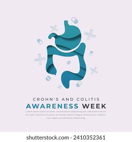 Crohn's and Colitis Awareness Week Paper cut style Vector Design Illustration for Background, Poster, Banner, Advertising, Greeting Card