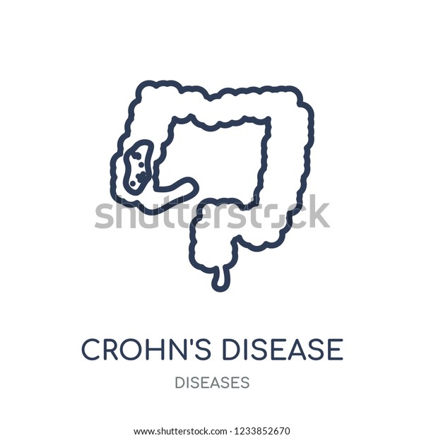 Crohns Disease Icon Crohns Disease Linear 库存矢量图（免版税）1233852670
