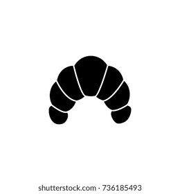 croisant icon, vector illustration, black sign on isolated background