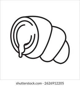 Croisant stock icon outline vector