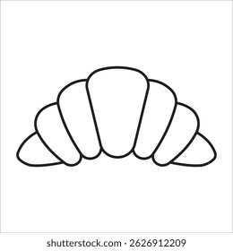 Croisant stock icon outline vector
