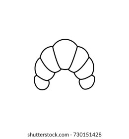 croisant vector line icon, sign, illustration on white background, editable strokes