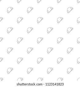 Croissant background from line icon. Linear vector pattern