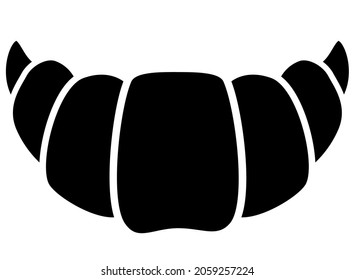 Croissant - baked product, loaf - vector silhouette illustration for logo or badge. Croissant - dough snack with a filling silhouette
