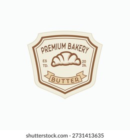 Croissant Bakehouse Design Logo Design Template