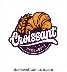 Croissant Bakehouse Vector Design Logo