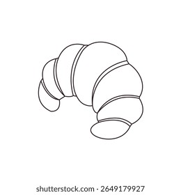 croissant padaria assado bom café da manhã francês delicioso símbolo emoji sinal ícone vetor ilustração comida
