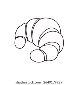croissant padaria assado bom café da manhã francês delicioso símbolo emoji sinal ícone vetor ilustração comida