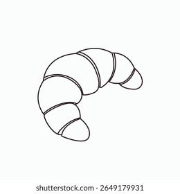 croissant padaria assado bom café da manhã francês delicioso símbolo emoji sinal ícone vetor ilustração comida