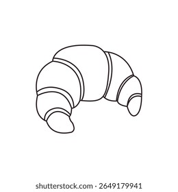 croissant padaria assado bom café da manhã francês delicioso símbolo emoji sinal ícone vetor ilustração comida
