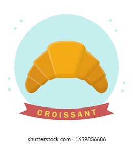Croissant Bakery Cake Dessert. Flat Icon Vector Design