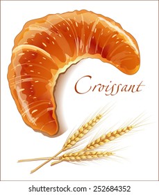 Croissant, bakery products - realistic vector images