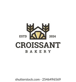croissant bakery vector logo design
