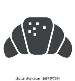 croissant black icon on white background