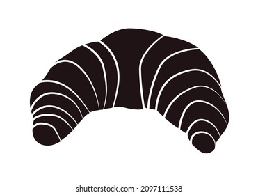 Croissant black icon on white background.