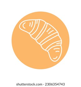 Croissant black line icon. Bakery. Pictogram for web page