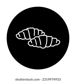 Croissant black line icon. Pictogram for web page, mobile app, promo.