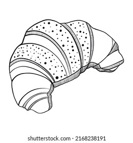 Croissant in black and white graphics.