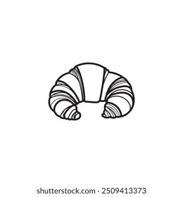 Croissant Black And White Vector, Pastry Croissant Vector, Croissant Vector Image, Croissant Pastry Vector Picture.