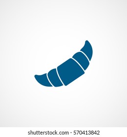 Croissant Blue Flat Icon On White Background