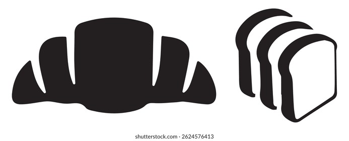Croissant bolt and thin line icon. croissant icon vector illustration sign symbol. Eps 10