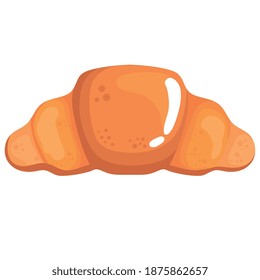 croissant bread of bakery food shop and breakfast theme Vector illustration