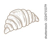 croissant bread bakery icon isolated