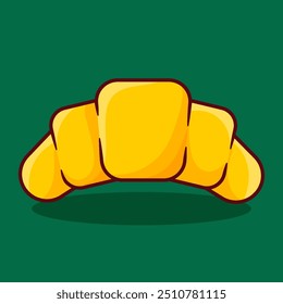 Croissant Bread Cartoon Vector Icon Illustration. Food And Breakfast Object Icon Concept