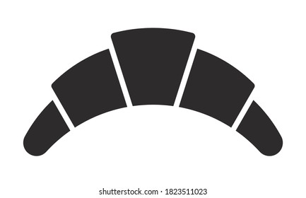Croissant bread flat vector icon for apps and websites