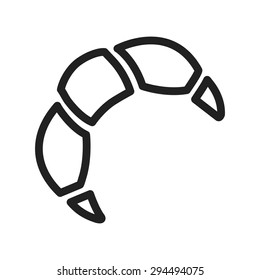 Croissant, bread, golden icon vector image. Can also be used for eatables, food and drinks. Suitable for use on web apps, mobile apps and print media