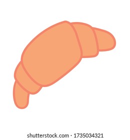 croissant bread hand draw style icon vector illustration design