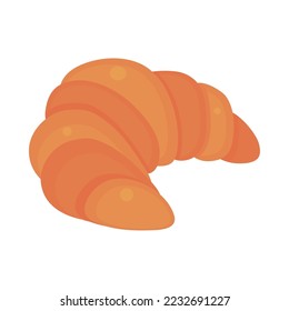 croissant bread icon flat isolated