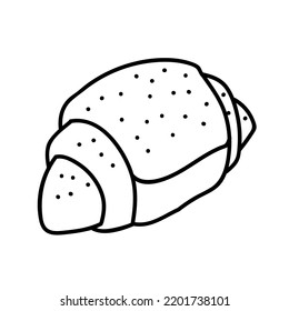 Croissant bread icon. Hand drawn vector illustration.