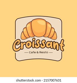 Croissant Bread Logo Badge Concept