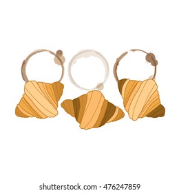 Croissant Bread  on white background vector illustration
