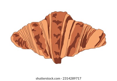 Es un pan "croissant", un postre representativo de las panaderías francesas en Europa. Pastel crujiente rico en mantequilla, en forma de luna creciente.