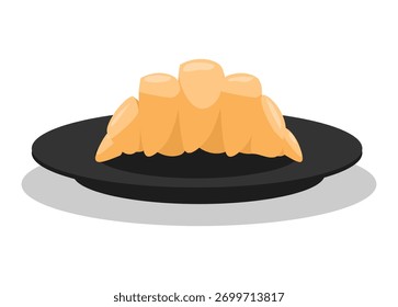 Pan cruasán. Ilustración plana simple. 