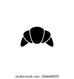 croissant Breakfast icon  in solid black flat shape glyph icon, isolated on white background 