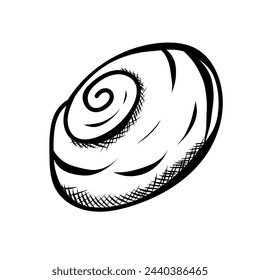 croissant bun freehand drawing art sketch