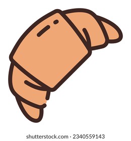 Croissant Cake Bakery Simple Line Icon Symbol Logo