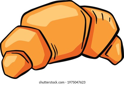 Croissant cartoon doodle icon. Simple elegant logo drawing. Isolated simple vector illustration. Vector illustration
